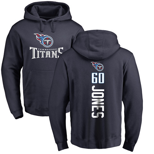 Tennessee Titans Men Navy Blue Ben Jones Backer NFL Football #60 Pullover Hoodie Sweatshirts